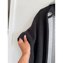 Load image into Gallery viewer, Eileen Fisher Cotton-Cashmere Hooded Open-Front Cape Poncho Black Grey OS
