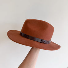 Load image into Gallery viewer, Brixton Messer Wide Brim Unisex Classic Fedora Hat Brown S
