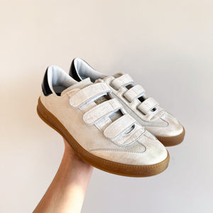 P448 Capri Cream Monza Velcro Suede Leather Sneakers Cream 39