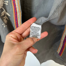 Load image into Gallery viewer, Johnny Was Floral Embroidered 3/4 Sleeve Kimono Gray M
