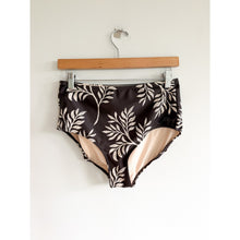 Load image into Gallery viewer, Albion Fern Pattern High Waisted Low Cut Leg Bikini Bottoms Brown M
