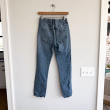 Load image into Gallery viewer, Agolde Riley Long Button-Fly High Rise Denim Straight Jeans Blue 26
