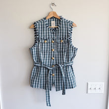 Load image into Gallery viewer, Cinq à Sept Matilda Plaid Tweed Reenee Vest Allen Shorts Matching Set Blue L NWT
