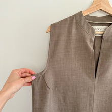 Load image into Gallery viewer, Hackwith Design House High Low Hem Sleeveless Mini Dress Brown M
