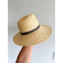 Load image into Gallery viewer, Janessa Leone Lyra Straw Short Crown Fedora Hat Cream M
