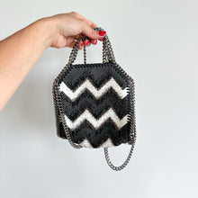 Load image into Gallery viewer, Stella McCartney Embellished Chevron Falabella Crossbody Bag Black White
