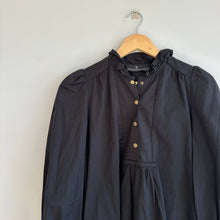 Load image into Gallery viewer, Pomander Place Claiborne 3/4 Sleeve Mini Shirt Dress Black M

