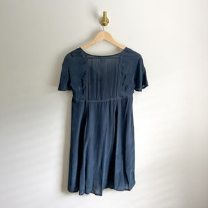 Anthropologie Akemi + Kin Bari V-Neck Side Slit Tunic Dress Blue XS