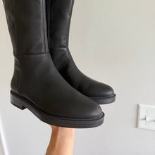 Load image into Gallery viewer, Aerosoles Prue Tall Faux Leather Low Block Heel Boots Black 8.5 NEW
