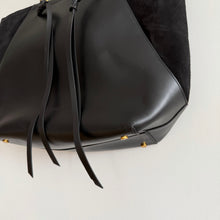 Load image into Gallery viewer, R.M Williams Signature Leather Suede Double Strap Tote Bag Black
