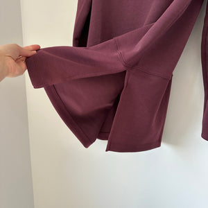 Dear Scarlett Jet Set Vienna Cowl Neck Pullover Sweatshirt Wine L NWT