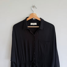 Load image into Gallery viewer, L*Space Logan Collared Long Sleeve Maxi Shirt Dress Black M
