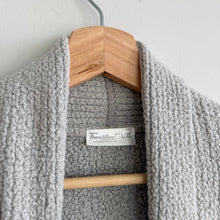 Load image into Gallery viewer, Faceplant Dreams Open-Front Long Sleeve Knit Cardigan Gray L
