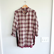 Load image into Gallery viewer, Johnny Was Lorie Plaid Pattern Embroidered Long Sleeve Shirt Red M
