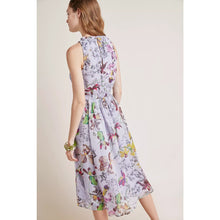 Load image into Gallery viewer, Anthropologie Hermia Floral Print Sleeveless Blouson Midi Dress Purple 6P
