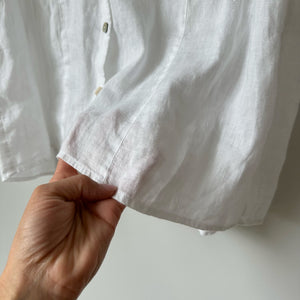 J. Jill Linen Button Front Sleeveless Shirt White SP