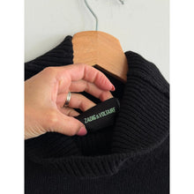 Load image into Gallery viewer, Zadig &amp; Voltaire Boxy RC Bijoux Knit Mock Neck Pullover Sweater Black L NWT
