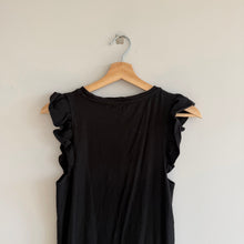 Load image into Gallery viewer, Z Supply Blakey Slub Side Slits Sleeveless Ruffes Midi Dress Black XS
