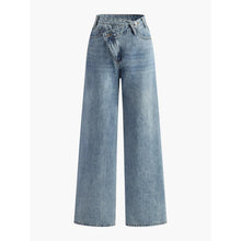 Load image into Gallery viewer, Commense Asymmetric Waist Wide-Leg Jeans Light Wash L NWT
