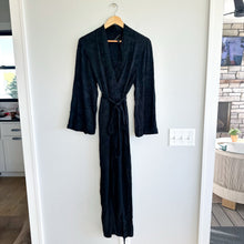 Load image into Gallery viewer, BCBGMaxAzria Jacquard Floral Belted Long Sleeve Jumpsuit Black XS
