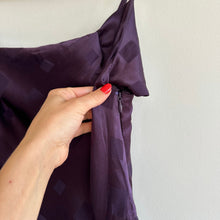 Load image into Gallery viewer, Milly Lilliana Silk Blend Jacquard Sleeveless Ruched Slit Midi Dress Purple 8
