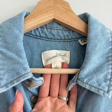 Load image into Gallery viewer, Universal Thread Button Front Denim Short Sleeve Romper Blue 6
