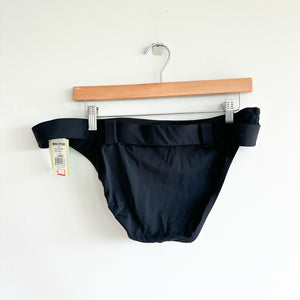 Swim Systems Retro Belted Bikini Bottoms Black L NWT