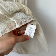 Load image into Gallery viewer, Anthropologie TINY Rosewood Sheer Lace Crochet Sleeveless Mock Neck Blouse M
