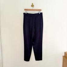 Load image into Gallery viewer, Lafayette 148 NY Wyatt High-Rise Pleated Cropped Pants Navy Blue 10
