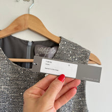 Load image into Gallery viewer, Lela Rose Seamed Full Skirt Sequin Fit &amp; Flare Dress Gray 12 NWT
