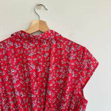 Load image into Gallery viewer, HAYDEN Floral Short Sleeve Midi Shirt Dress Red L

