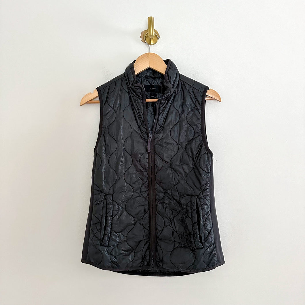 J. Crew Primaloft Filled Quilted Zip Up Puffer Vest Black XS