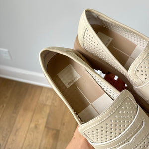 Dolce Vita Ersula Faux Leather Slip On Platform Block Log Sole Loafers Ivory 9