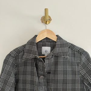 Adriano Goldschmied Evonne Houndstooth Cropped Button Front Jacket XS
