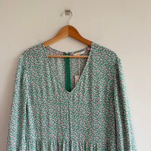 Load image into Gallery viewer, Boden Floral Print V-Neck Balloon Sleeve Maxi Dress Green 12 NWT
