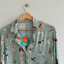 Load image into Gallery viewer, Posh Peanut Luxe Posh Puppies Long Sleeve Pajama Top Green L NWT
