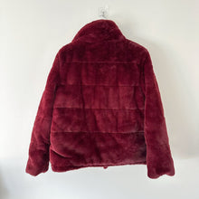 Load image into Gallery viewer, Avec Les Filles Faux Fur Puffer Jacket Wine Red M
