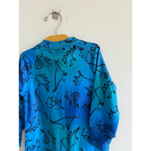 Load image into Gallery viewer, Deux Par Deux Gradient Dinosaur Print One Piece Thermal Base Layers Blue 3 NWT
