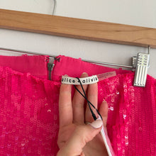 Load image into Gallery viewer, Alice + Olivia Rubi Sequin Embellished Micro Skirt Wild Pink 12 NWT

