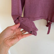 Load image into Gallery viewer, Athleta Marina Crew Neckline Long Sleeve Tie Button Sweatshirt Pink M
