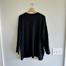 Load image into Gallery viewer, Eileen Fisher Stretch Jersey Knit Crew Neck Long Top Black M
