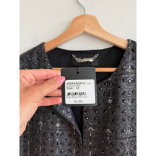 Load image into Gallery viewer, St. John Couture Embellished Beaded Open Front Evening Coat Topper Grey M NWT
