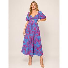 Load image into Gallery viewer, Flying Tomato Remarkable Sweetheart Neckline Midi Dress Blue Pink S
