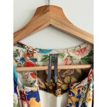 Load image into Gallery viewer, Anthropologie Somerset Floral Patchwork Long Sleeve Chiffon Maxi Dress Blue M
