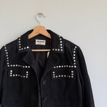 Load image into Gallery viewer, Zadig &amp; Voltaire Lala Suede Leather Studded Button Front Jacket Black L NWT
