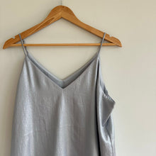 Load image into Gallery viewer, Express Cami Strap V-Neck Tank Silver L NWT
