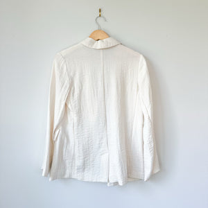 A New Day Double-Breasted Notch Lapel Long Sleeve Blazer Cream XS