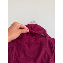 Load image into Gallery viewer, Athleta Jetset Zip Up Mock Neck Hooded Bomber Jacket Wildberry L NWT
