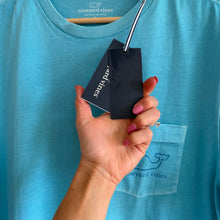 Load image into Gallery viewer, Vineyard Vines Vintage Whale Graphic Print Pocket T-Shirt Bora Blue S NWT
