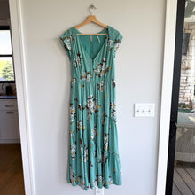 Load image into Gallery viewer, Free People All I Got Floral Printed Tiered Silhouette Maxi Dress Turquoise 4
